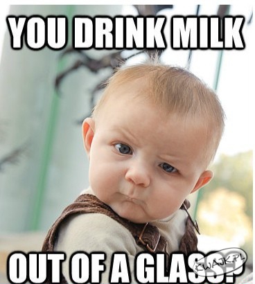 Wypiłeś mleko ze szklanki?
