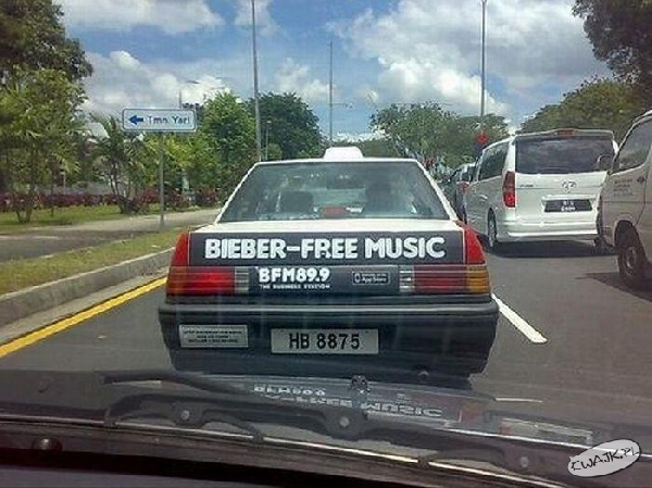 Taxi wolna od muzyki Biebera
