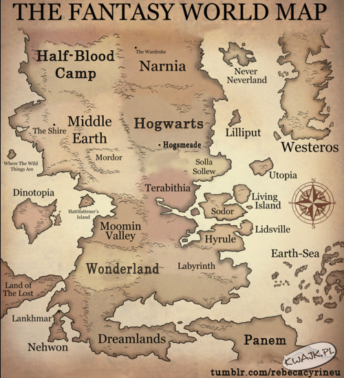 Mapa świata fantazji